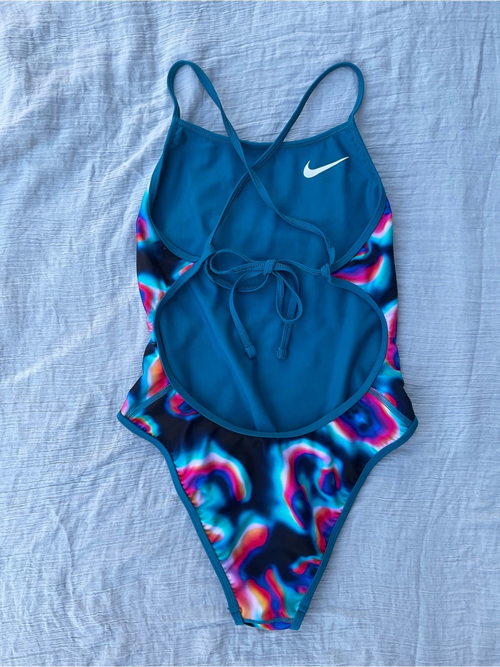 Nike Reversible Hydrastrong One-Piece Tie Back Swimsuit Women’s Small - Picture 2 of 9